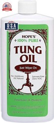 HOPE’S 100% Pure Tung Oil, Food Safe, Premium Waterproof Natural Wood Finish and