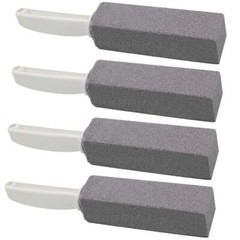 4 Pack Pumice Stone with Handle for Toilet Bowl Bathtub Sink Grill Cleaning