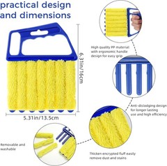 4Pcs Window Venetian Blind Cleaner Duster Tool,Washable 7 Fingers Dusting Cle…
