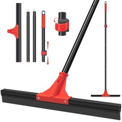 Floor Squeegee with 18” Silicone Rubber Scraper Head and 58” Long Adjustabl…