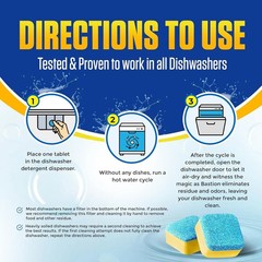 Dishwasher Cleaner Tablets – 24 Tablets (1-Year Supply) Lemon-Scented, Heavy Dut