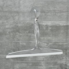 Plastic Bath Squeegee for Glass with Suction Hook Holder – 12″, Clear