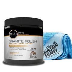 MB-20 Granite Polishing Cream with Microfiber Cloth – Spot Polish Etches and Dul