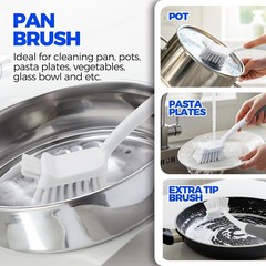 Dish Brush Set with Bottle Pan and Straw Brushes Kitchen Cleaning Tools