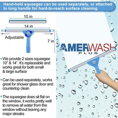 AMERWASH PLUS Window Squeegee Washing Kit for Shower Glass Door, Mirror and W…