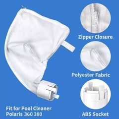2x Pool Cleaner Bags Purpose Filter Bag for Polaris 360 380 Part Cleaner Zipper