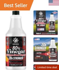 80% Pure Concentrated Vinegar – 32oz Dilutes to 5 Gallons for Powerful Cleaning