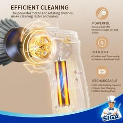 Electric Spin Scrubber for Kitchen and Bathroom Cleaning, Waterproof Recharge…