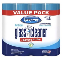 Sprayway, Glass Cleaner, 19 Oz Cans, Pack of 4