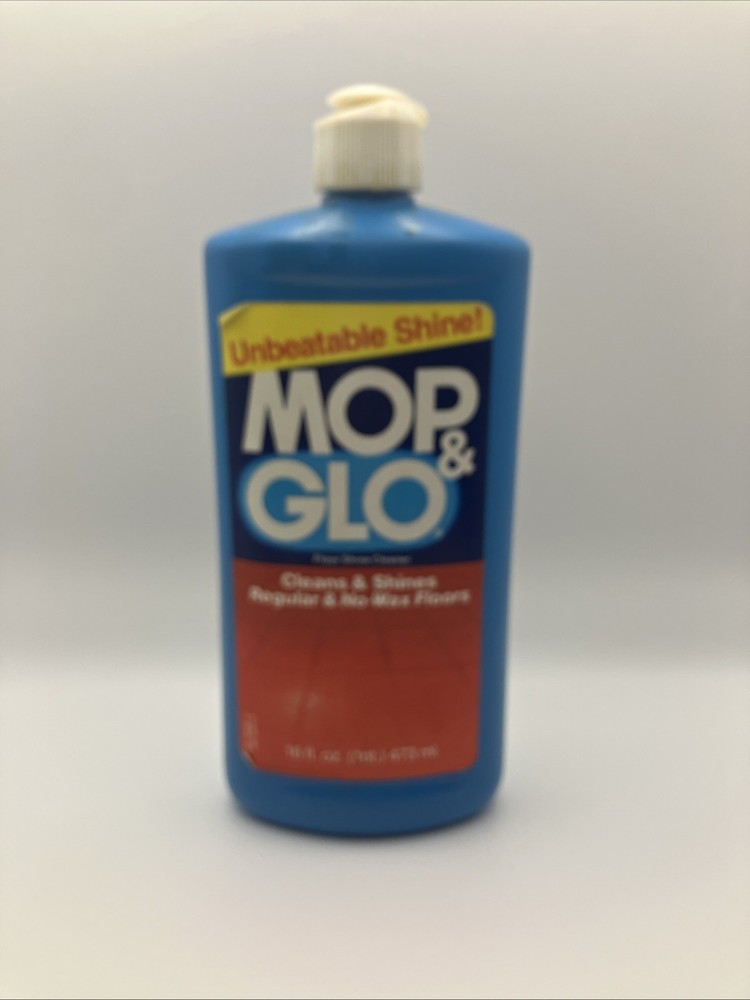 Vintage Original Mop & Glo Floor Shine Cleaner 16oz Pint Partial Bottle