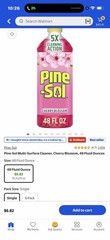 Pine-Sol 5X Cleaning Action Multi-Surface Cleaner, Cherry Blossom, 48 fl oz