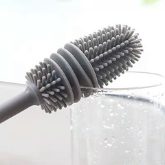 1Pc Bottle Scrubbing Washing Brush Silicone Long Handle Cup Cleaning Brush Tool