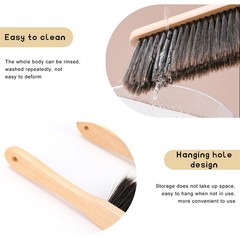 Wooden Dust Brush, 14 Inch Bench Brush Horse Hair Brush Hand Broom Counter Du…