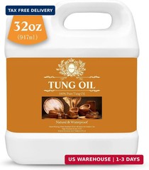 100% Pure Tung Oil Wood Sealer Food Safe Waterproof Finish for Outdoor Furniture